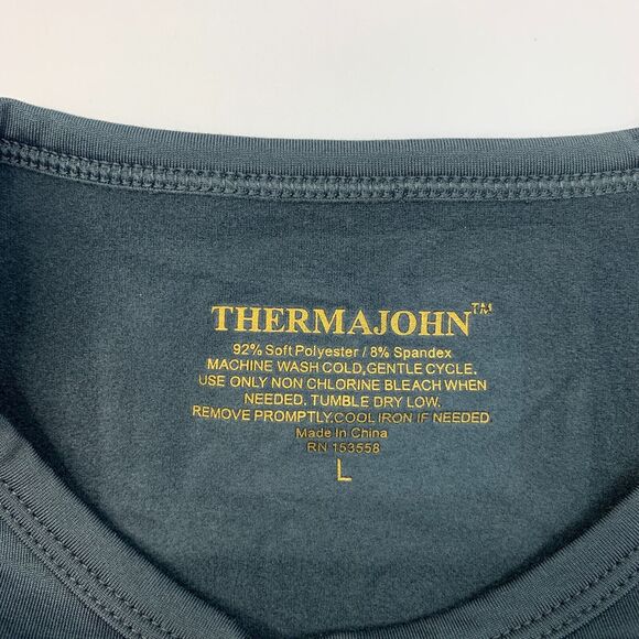 Thermajohn Shirt Mens L Large Gray Soft Lining Long Sleeve Base Layer Sleepshirt - Picture 5 of 9